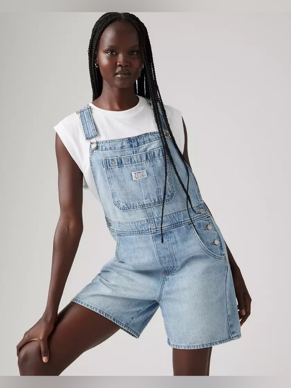 Levi's Premium Utility Denim Shortalls - Size Large workwear meets summer style